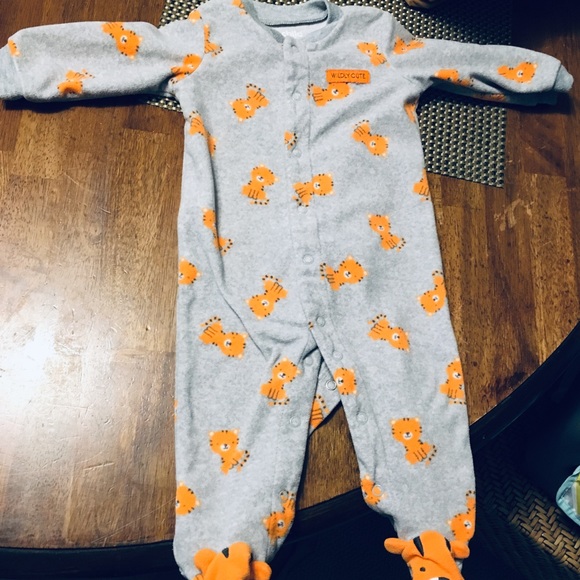 Fleece Tiger Footie Pajamas - Picture 1 of 4